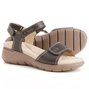 NEW Jambu Elizabeth Eco Vegan Wedge Sandals For Women Brown  362sn